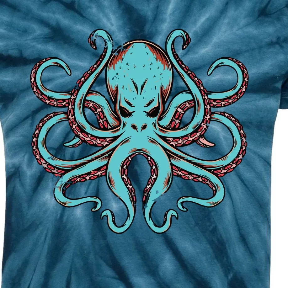 Kraken Octopus Funny Kids Tie-Dye T-Shirt