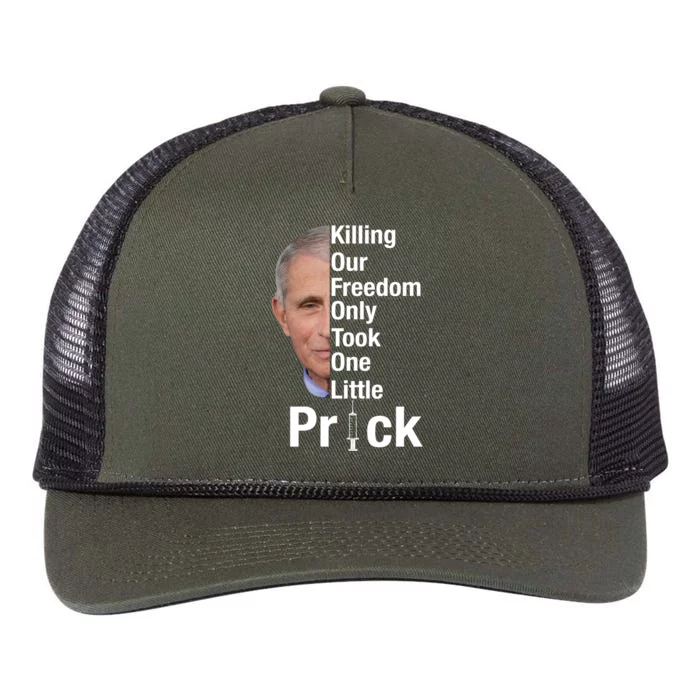 Killing Our Freedom Only Took One Little Prick Anti Faucci Retro Rope Trucker Hat Cap