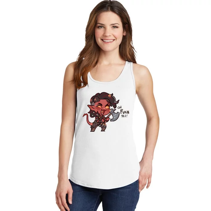 Karlach Oh Fuck Yes Funny Gamer Game Lover Ladies Essential Tank