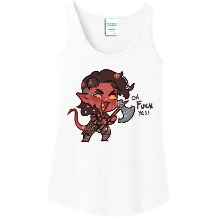 Karlach Oh Fuck Yes Funny Gamer Game Lover Ladies Essential Tank