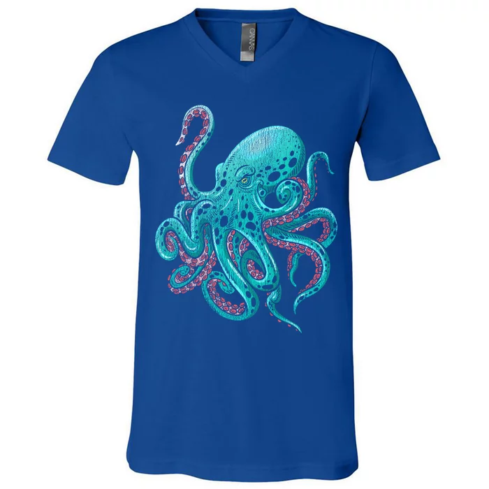 Kraken Octopus Gift V-Neck T-Shirt