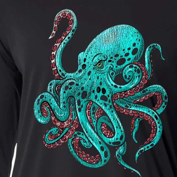 Kraken Octopus Gift Cooling Performance Long Sleeve Crew