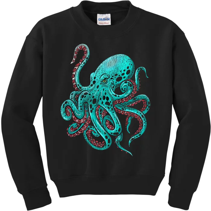 Kraken Octopus Gift Kids Sweatshirt