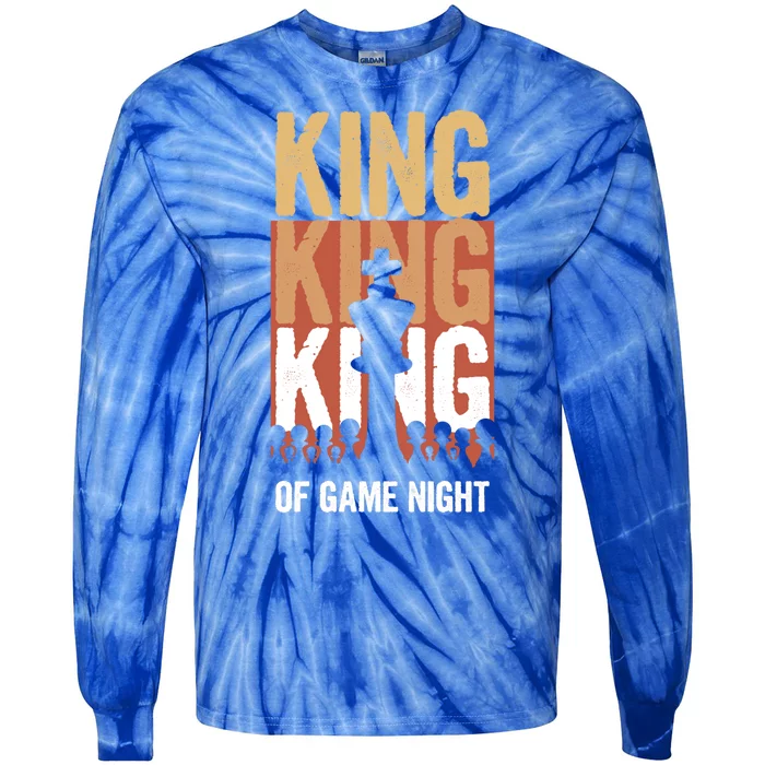 King Of Game Night Funny Gift Tie-Dye Long Sleeve Shirt