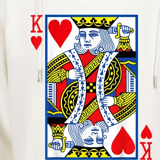 King Of Hearts Costume Playing Card Poker Womens Funnel Neck Pullover Hood