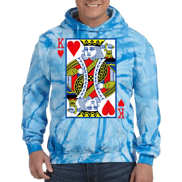 King Of Hearts Costume Playing Card Poker Tie Dye Hoodie