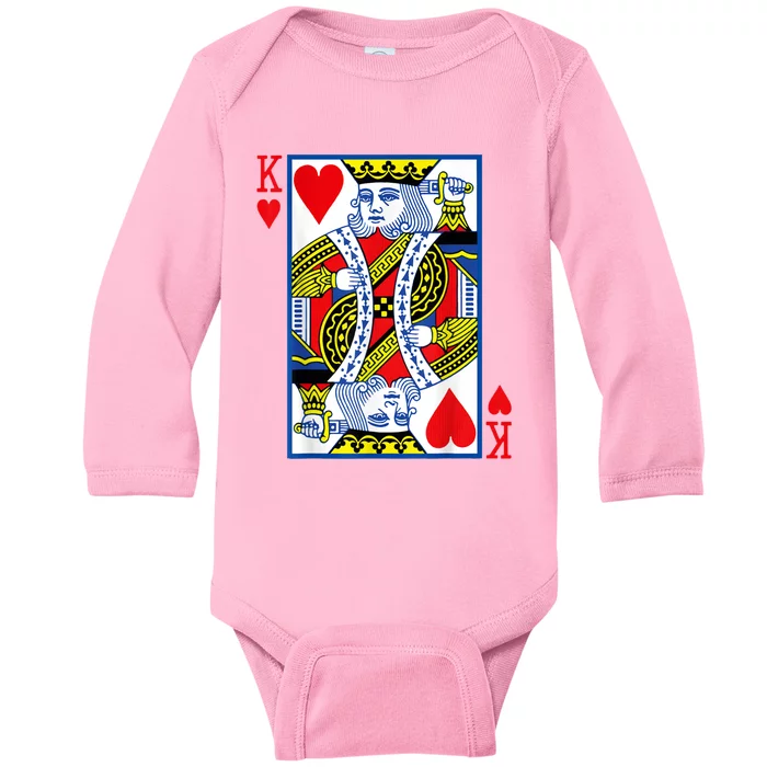 King Of Hearts Costume Playing Card Poker Baby Long Sleeve Bodysuit