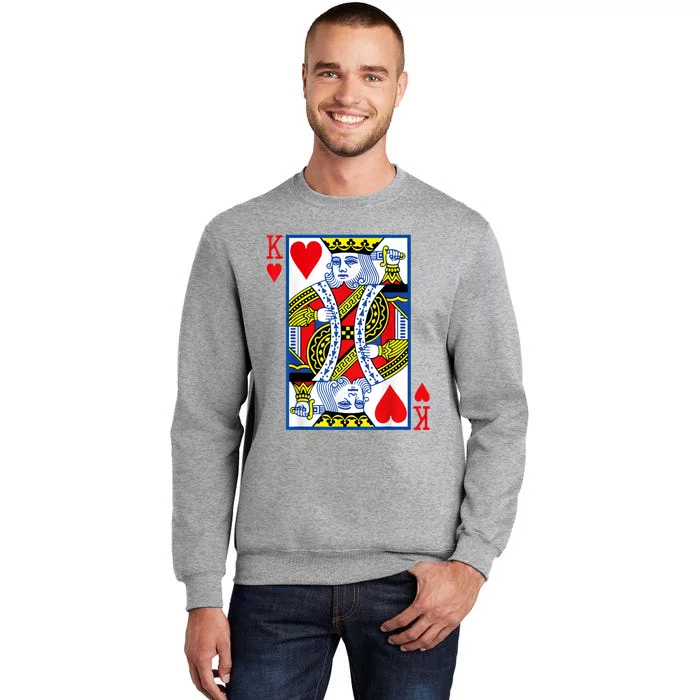 King Of Hearts Costume Playing Card Poker Tall Sweatshirt