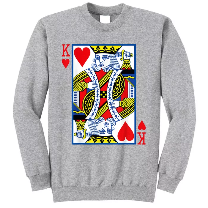 King Of Hearts Costume Playing Card Poker Tall Sweatshirt