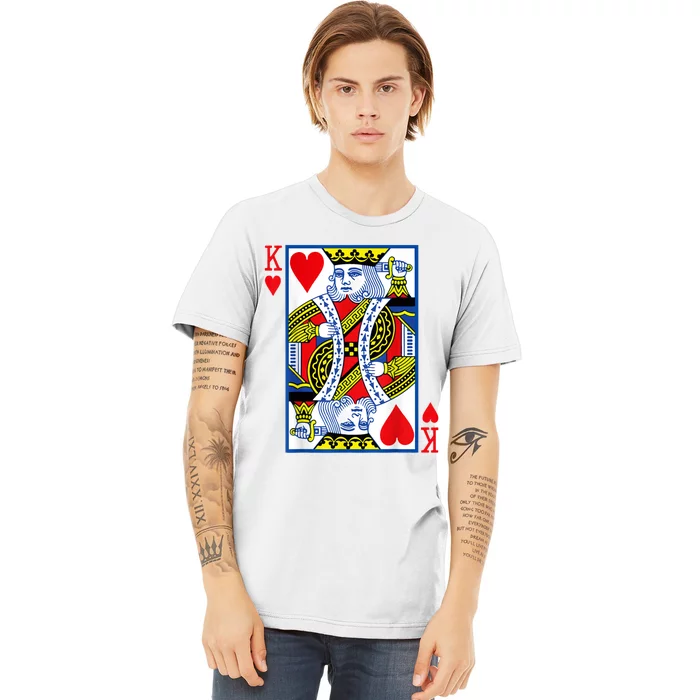 King Of Hearts Costume Playing Card Poker Premium T-Shirt