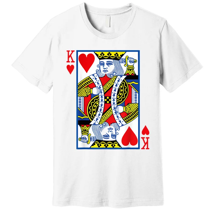 King Of Hearts Costume Playing Card Poker Premium T-Shirt