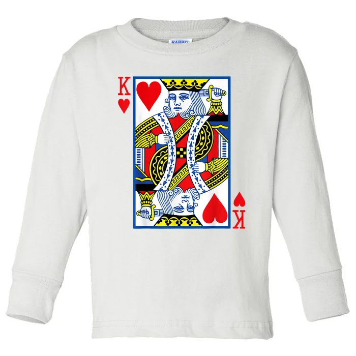 King Of Hearts Costume Playing Card Poker Toddler Long Sleeve Shirt