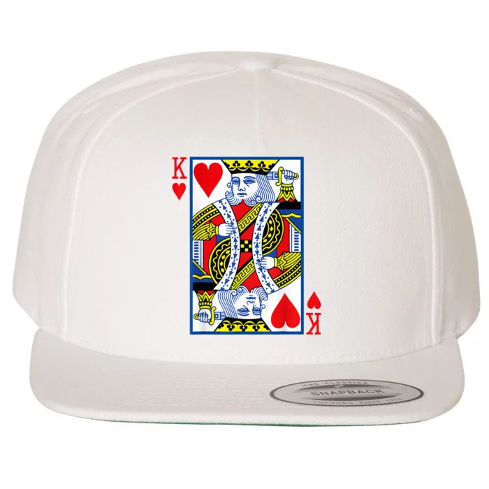 King Of Hearts Costume Playing Card Poker Wool Snapback Cap