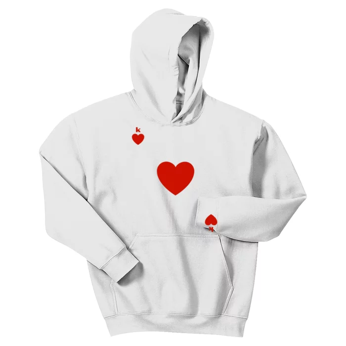 King Of Hearts Playing Card Poker Card Costume Kids Hoodie