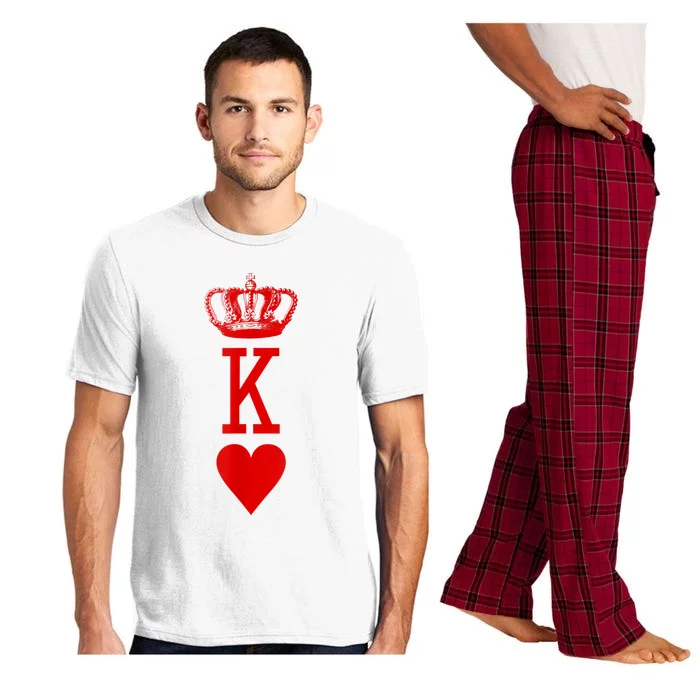 King Of Hearts Vintage Crown Engraving Card Pajama Set