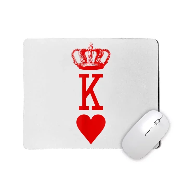 King Of Hearts Vintage Crown Engraving Card Mousepad