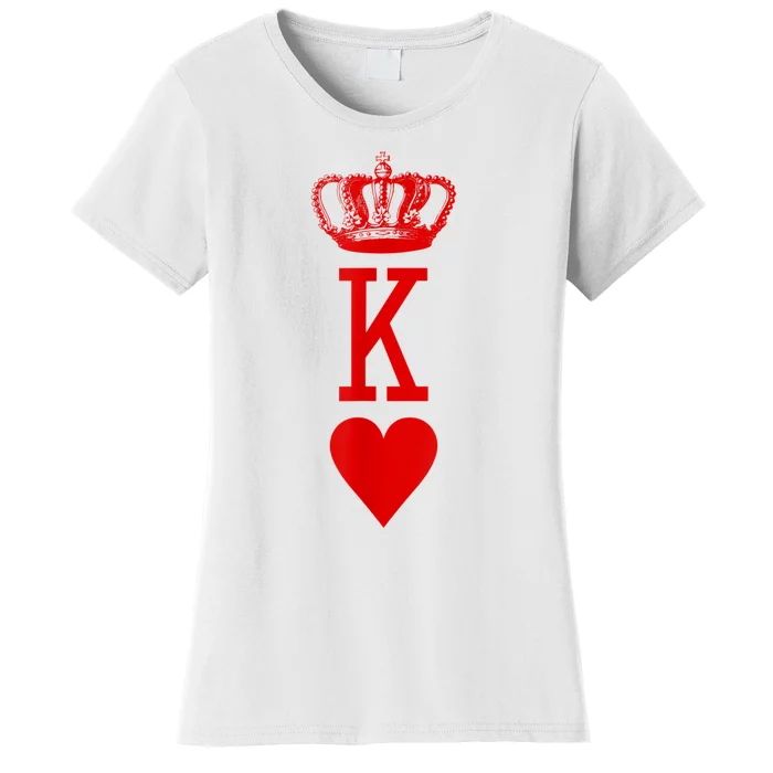 King Of Hearts Vintage Crown Engraving Card Women's T-Shirt