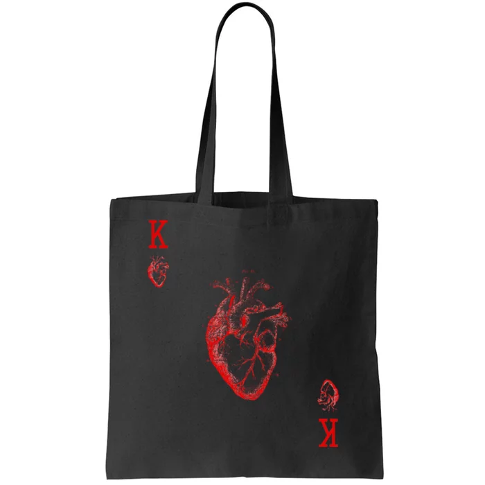 King Of Hearts Vintage Crown Engraving Card Tote Bag