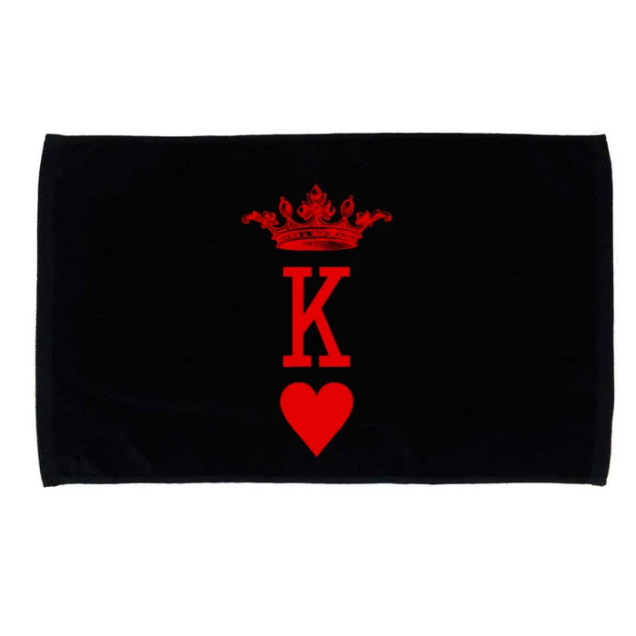 King Of Hearts Vintage Crown Engraving Card Microfiber Hand Towel