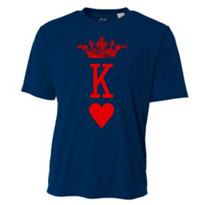 King Of Hearts Vintage Crown Engraving Card Cooling Performance Crew T-Shirt