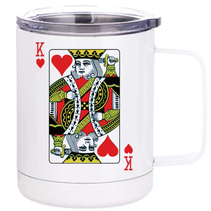 King Of Hearts Playing Card Poker Front & Back 12oz Stainless Steel Tumbler Cup