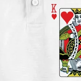 King Of Hearts Playing Card Poker Dry Zone Grid Performance Polo