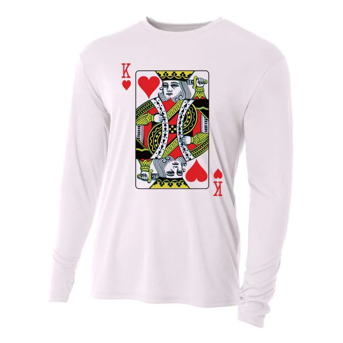 King Of Hearts Playing Card Poker Cooling Performance Long Sleeve Crew