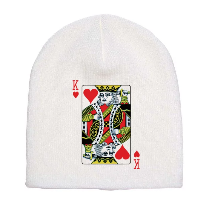 King Of Hearts Playing Card Poker Short Acrylic Beanie