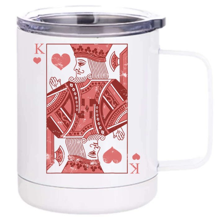 King Of Hearts Valentines Day Cool Vday Couple Matching Front & Back 12oz Stainless Steel Tumbler Cup