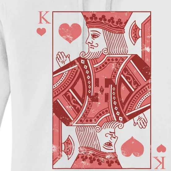 King Of Hearts Valentines Day Cool Vday Couple Matching Women's Pullover Hoodie