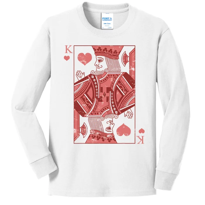 King Of Hearts Valentines Day Cool Vday Couple Matching Kids Long Sleeve Shirt