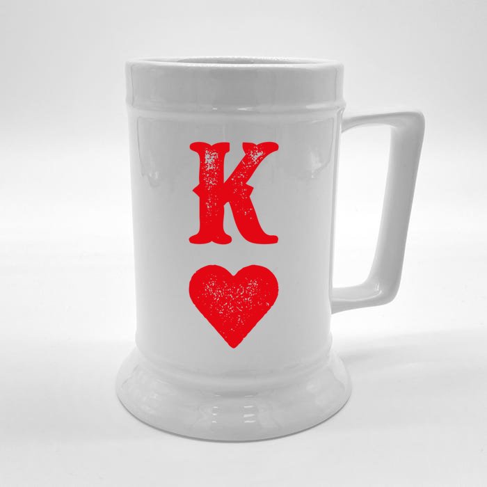 King Of Hearts Playing Cards Couples Halloween Costume Gift Front & Back Beer Stein