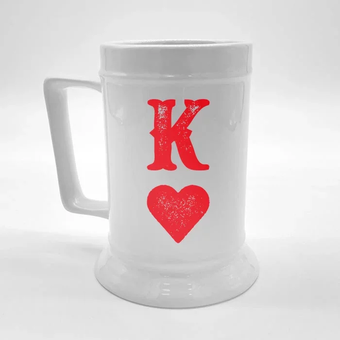 King Of Hearts Playing Cards Couples Halloween Costume Gift Front & Back Beer Stein