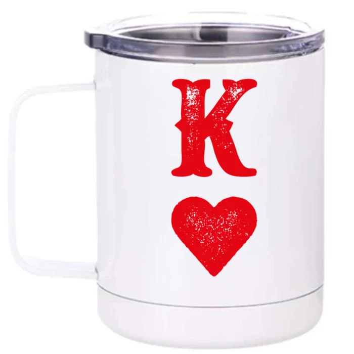 King Of Hearts Playing Cards Couples Halloween Costume Gift Front & Back 12oz Stainless Steel Tumbler Cup