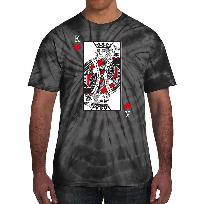 King Of Hearts Valentines Day Cool Playing Card Poker Casino Tie-Dye T-Shirt