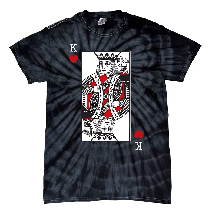 King Of Hearts Valentines Day Cool Playing Card Poker Casino Tie-Dye T-Shirt