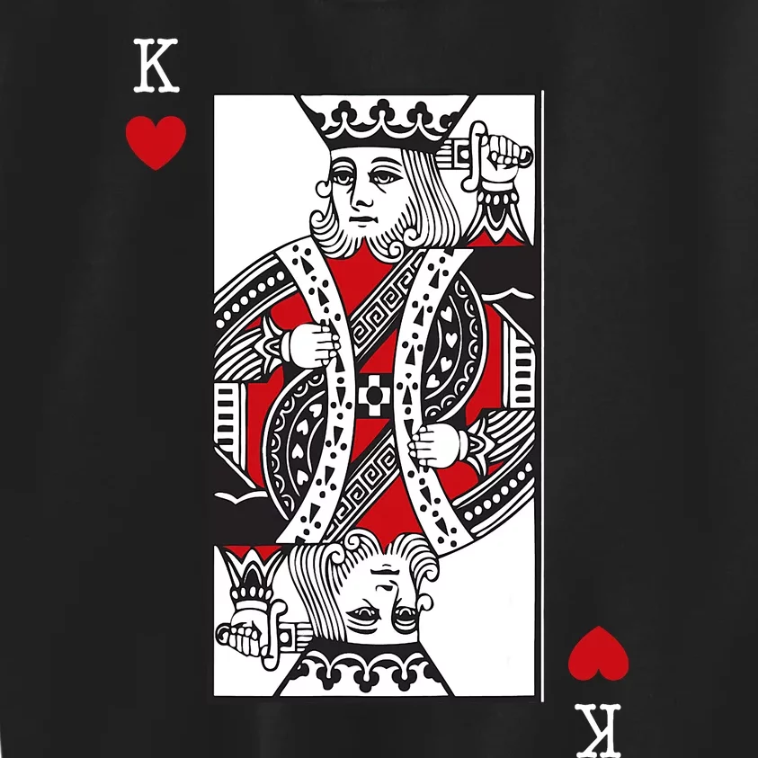 King Of Hearts Valentines Day Cool Playing Card Poker Casino Kids Sweatshirt