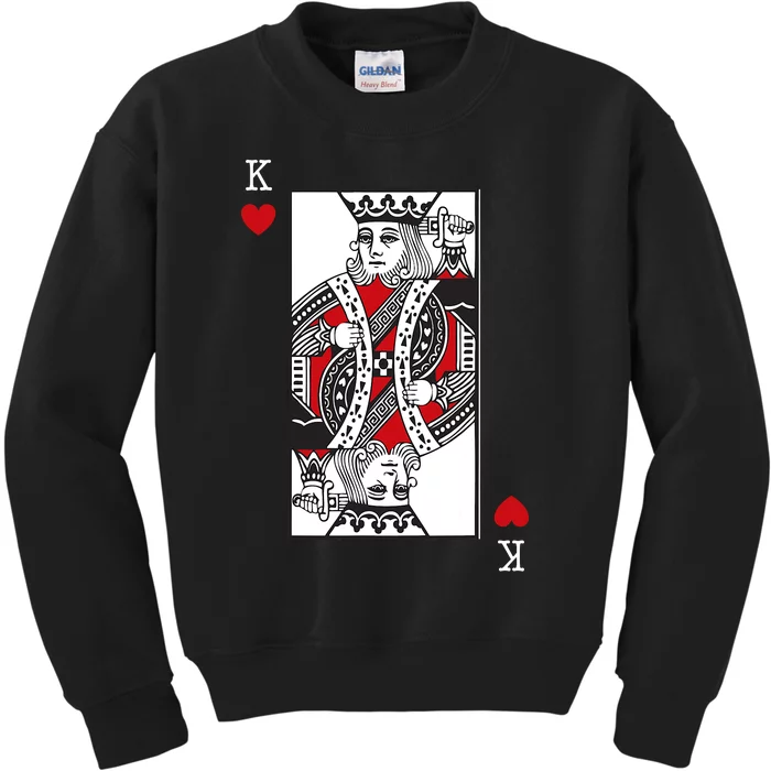 King Of Hearts Valentines Day Cool Playing Card Poker Casino Kids Sweatshirt