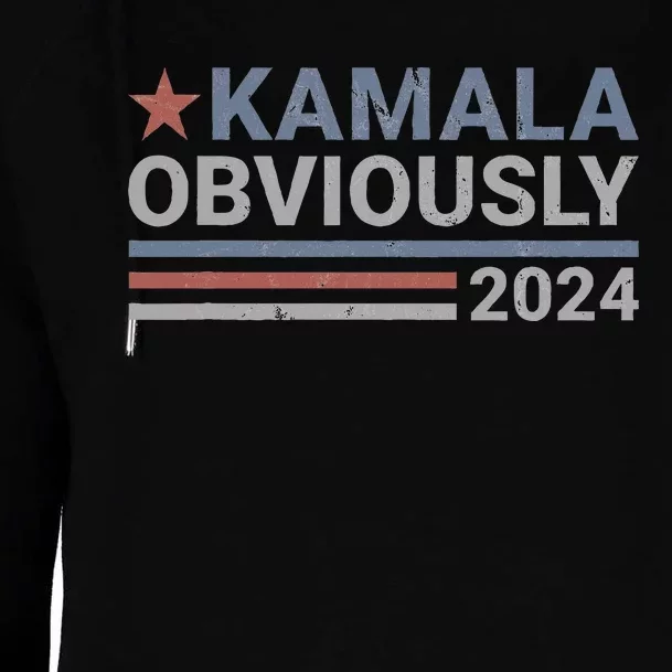 Kamala Obviously Harris 2024 Womens Funnel Neck Pullover Hood