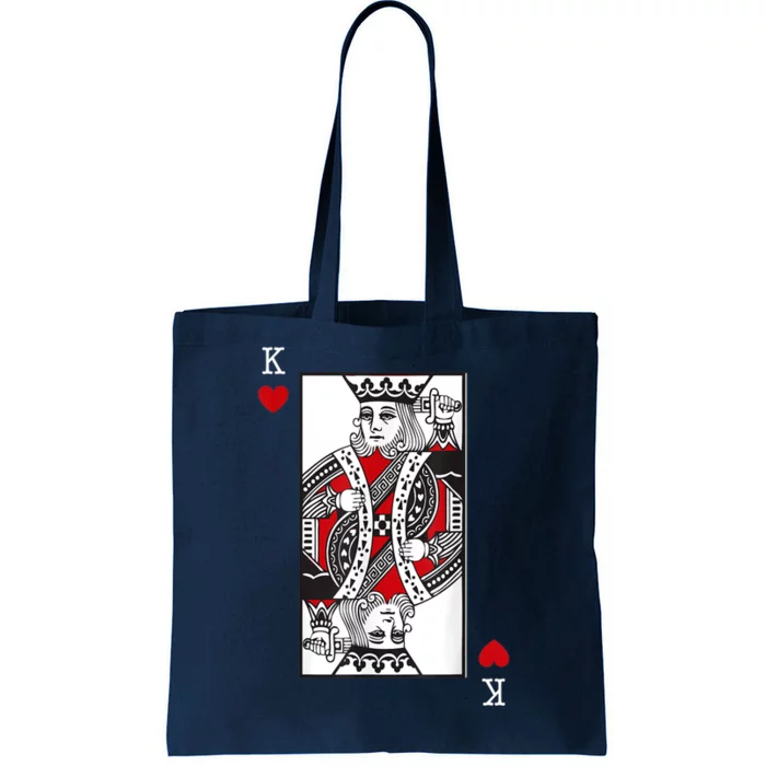 King Of Hearts Valentines Day Cool Playing Card Poker Casino Tote Bag