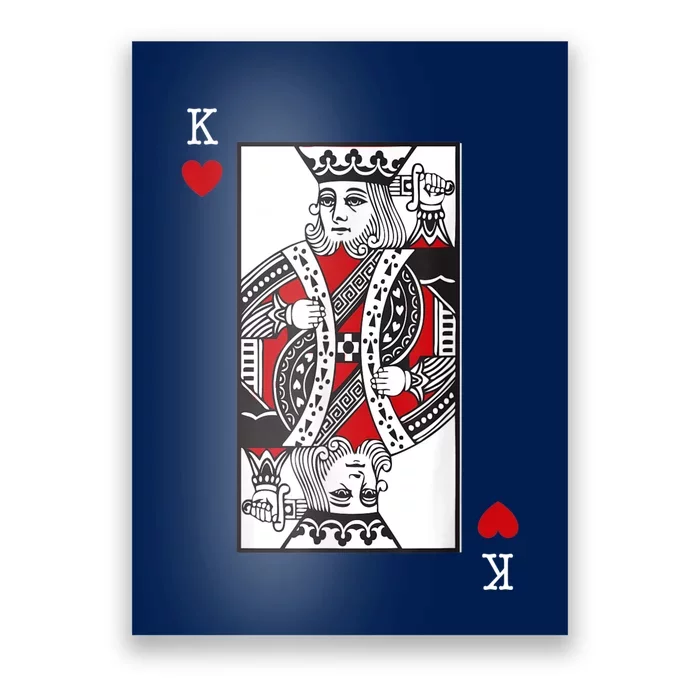 King Of Hearts Valentines Day Cool Playing Card Poker Casino Poster