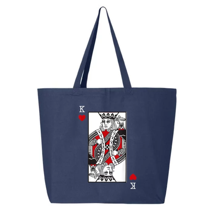 King Of Hearts Valentines Day Cool Playing Card Poker Casino 25L Jumbo Tote