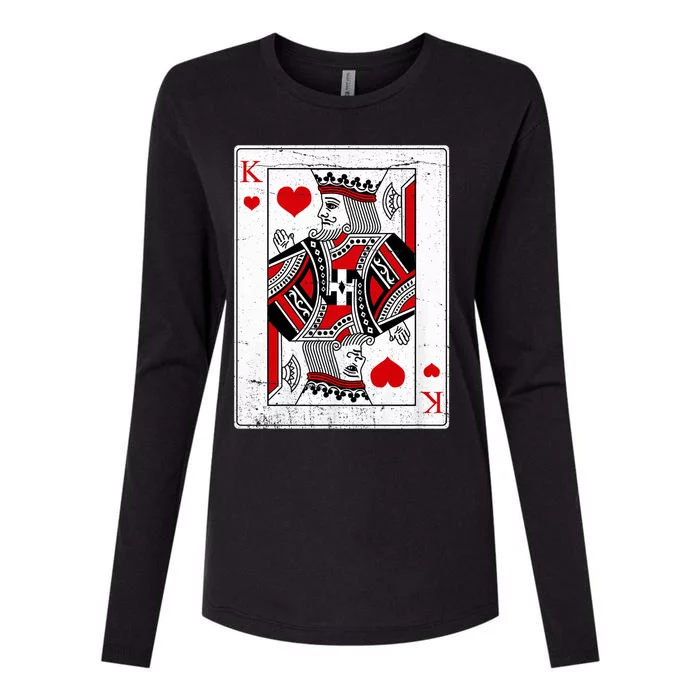 King Of Hearts Valentines Day Cool Vday Couple Matching Womens Cotton Relaxed Long Sleeve T-Shirt