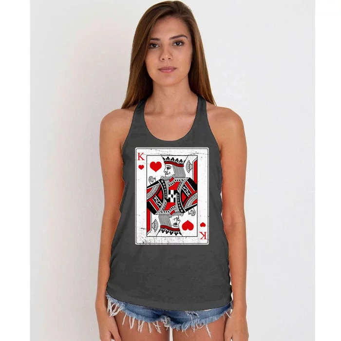 King Of Hearts Valentines Day Cool Vday Couple Matching Women's Knotted Racerback Tank