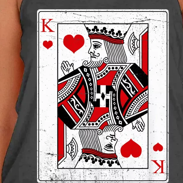 King Of Hearts Valentines Day Cool Vday Couple Matching Women's Knotted Racerback Tank