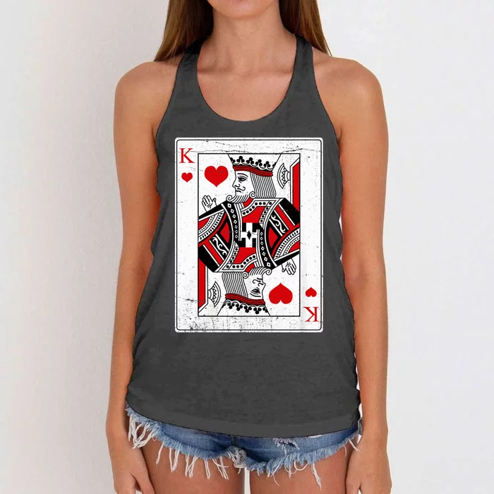 King Of Hearts Valentines Day Cool Vday Couple Matching Women's Knotted Racerback Tank