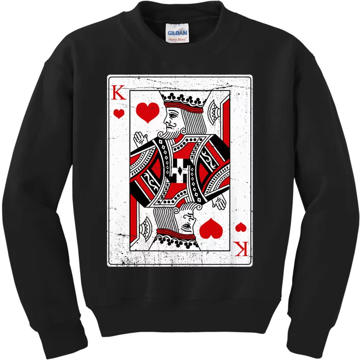 King Of Hearts Valentines Day Cool Vday Couple Matching Kids Sweatshirt