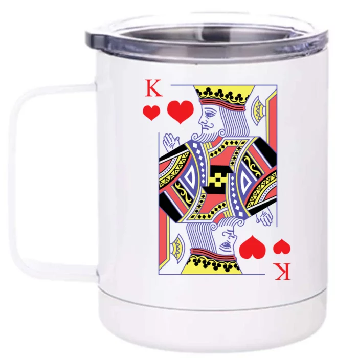 King Of Heart Clothing Gift For Him Couples Matching Front & Back 12oz Stainless Steel Tumbler Cup