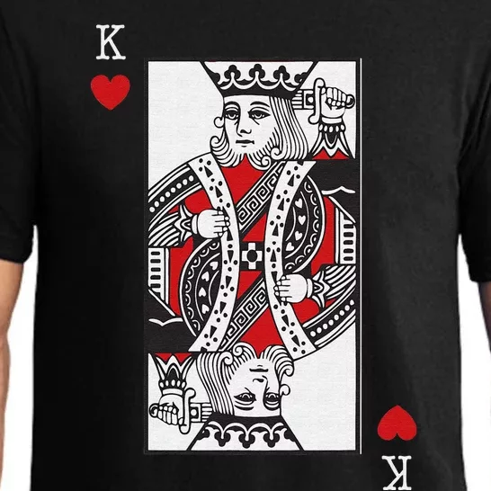 King Of Hearts Valentines Day Cool Playing Card Poker Casino Pajama Set