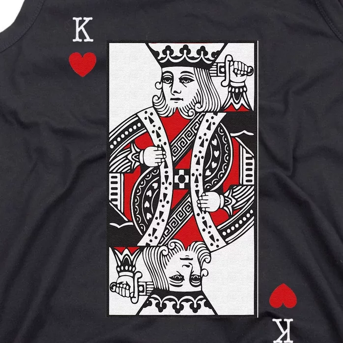 King Of Hearts Valentines Day Cool Playing Card Poker Casino Tank Top